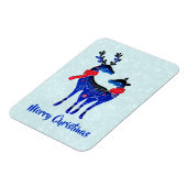 Magnet Flexible Blue Nordic Christmas Reindeer Pair (Côté Gauche)