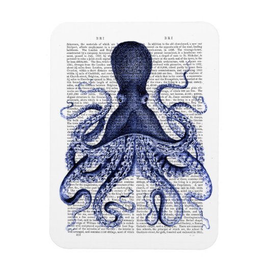 Magnet Flexible Blue Octopus (Vertical)
