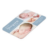 Magnet Flexible Blue Photo Collage Baby Boy Faire-part de naissanc (Côté Gauche)