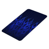 Magnet Flexible Blue Racing Flames on Carbon Fiber (Côté Gauche)