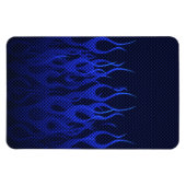 Magnet Flexible Blue Racing Flames on Carbon Fiber (Horizontal)