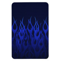 Blue Racing Flames on Carbon Fiber