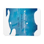 Magnet Flexible Blue rustique aquarelle jeans texture ajouter le n (Horizontal)