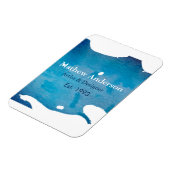Magnet Flexible Blue rustique aquarelle jeans texture ajouter le n (Côté Gauche)