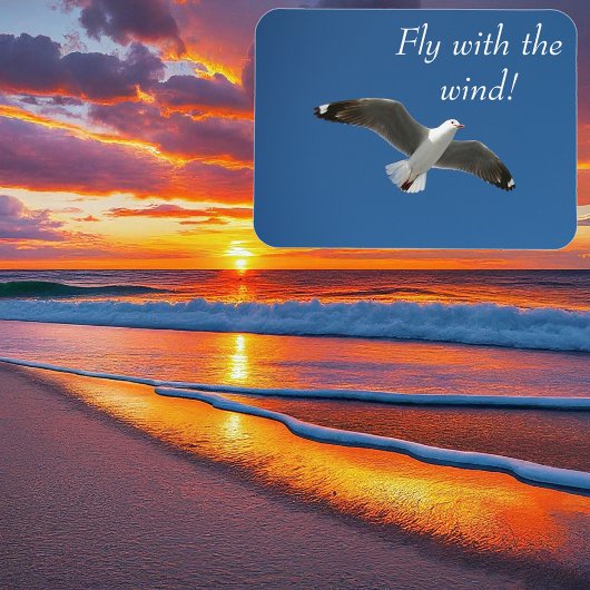 Magnet Flexible Blue Sky Flying Seagull Inspiration