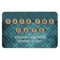 Blue Steampunk Keys Enregistrer la date Flexi Magn