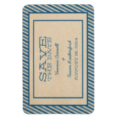 Magnet Flexible Blue Trendy Stripes Enregistrer l'aimant Date (Vertical)