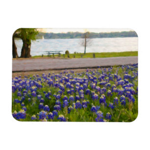 Magnet Flexible Bluebonnets au bord du lac