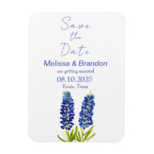 Magnet Flexible Bluebonnets Blue Floral Texas Rustic Mariage