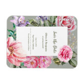 Magnet Flexible Blush Garden Floral Wedding Save the Date (Horizontal)