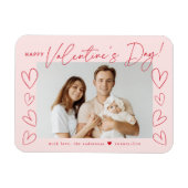 Magnet Flexible Blush moderne et script rouge Saint Valentin photo (Horizontal)