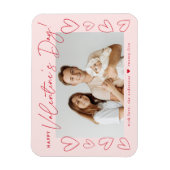 Magnet Flexible Blush moderne et script rouge Saint Valentin photo (Vertical)
