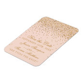 Magnet Flexible Blush Pink & Gold Confetti Mariage Enregistrer La (Côté Gauche)