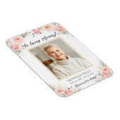 Magnet Flexible Blush rose Floral Photo Funeral Merci (Côté Droit)