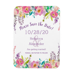 Magnet Flexible Blush rose pastel aquarelle bohème