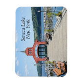 Magnet Flexible Boathouse rouge sur le lac Seneca (Vertical)