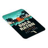 Magnet Flexible Boca Raton Florida Retro Sunset Beach Souvenirs (Côté Droit)