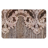 Magnet Flexible bohème chic western country bois dentelle florale (Horizontal)