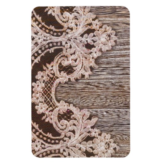 Magnet Flexible bohème chic western country bois dentelle florale (Vertical)