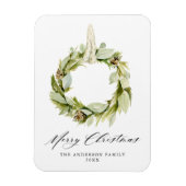 Magnet Flexible Boho Aquarelle Verdure Wreath Non Photo Holiday (Vertical)