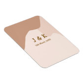 Magnet Flexible Boho beige curvy orange nom mariage date (Côté Droit)