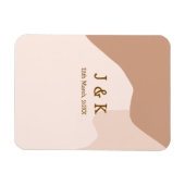 Magnet Flexible Boho beige curvy orange nom mariage date (Horizontal)