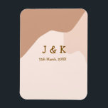 Magnet Flexible Boho beige curvy orange nom mariage date<br><div class="desc">conception</div>