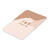 Magnet Flexible Boho beige curvy orange nom mariage date (Côté Gauche)