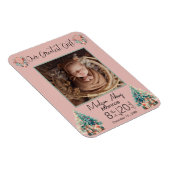 Magnet Flexible Boho Christmas Baby Stats Faire-part de naissance (Côté Droit)