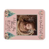 Magnet Flexible Boho Christmas Baby Stats Faire-part de naissance (Horizontal)