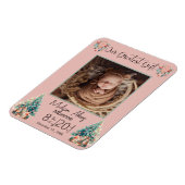 Magnet Flexible Boho Christmas Baby Stats Faire-part de naissance (Côté Gauche)