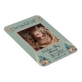 Magnet Flexible Boho Christmas Baby Stats Faire-part de naissance (Côté Droit)