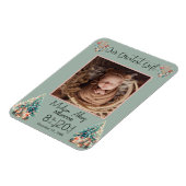 Magnet Flexible Boho Christmas Baby Stats Faire-part de naissance (Côté Gauche)