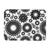 Magnet Flexible Boho fleurs Motif floral vectoriel noir et blanc (Horizontal)
