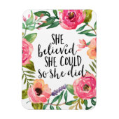 Magnet Flexible Boho floral Elle croyait qu'elle pouvait, Inspirer (Vertical)
