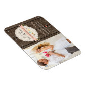 Magnet Flexible Boho floral rustique rose vif Enregistrer la date (Côté Droit)