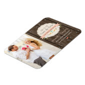 Magnet Flexible Boho floral rustique rose vif Enregistrer la date (Côté Gauche)