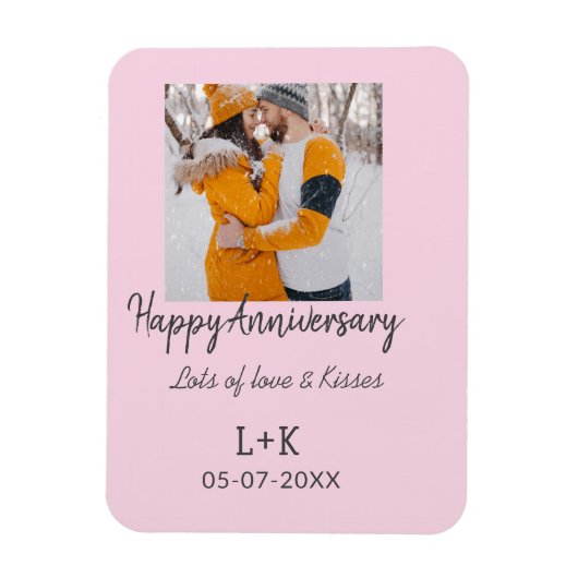 Magnet Flexible Boho moderne heureux anniversaire ajouter nom date (Vertical)