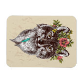 Magnet Flexible Boho Style Wolf Halo Portrait (Horizontal)
