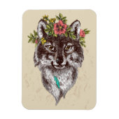 Magnet Flexible Boho Style Wolf Halo Portrait (Vertical)