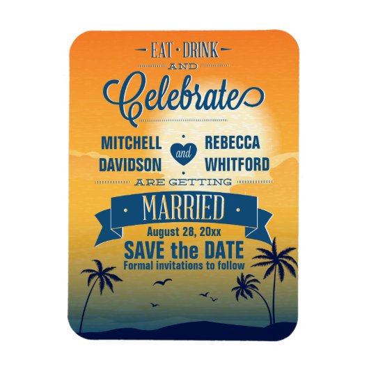 Magnet Flexible Boire à manger à célébrer le coucher de soleil d'é (Vertical)