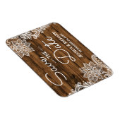 Magnet Flexible Bois rustique et dentelle | Enregistrer la date (Côté Droit)