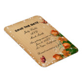 Magnet Flexible Bois Rustique Floral Butterfly Wedding Enregistrer (Côté Droit)