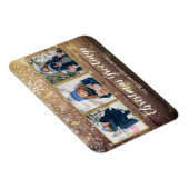 Magnet Flexible Bois rustique voeux de Noël 3 vacances photo (Côté Droit)