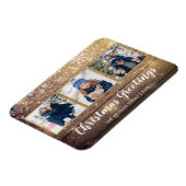 Magnet Flexible Bois rustique voeux de Noël 3 vacances photo (Côté Gauche)