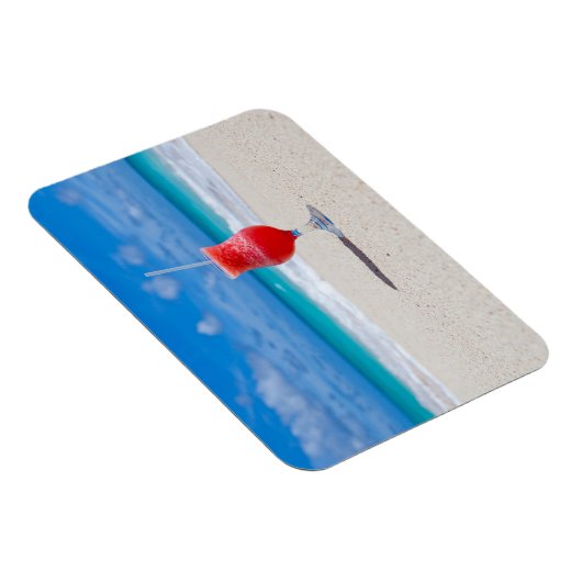 Magnet Flexible Boisson de fraise fraîche sur la plage (Côté Droit)