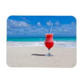 Magnet Flexible Boisson de fraise fraîche sur la plage (Horizontal)