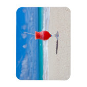Magnet Flexible Boisson de fraise fraîche sur la plage (Vertical)