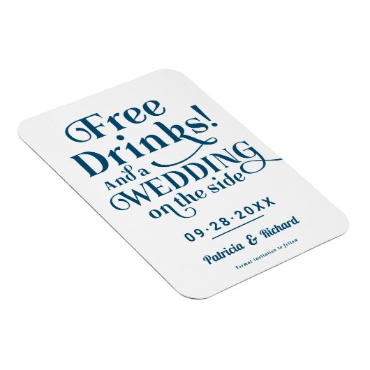 Magnet Flexible Boissons Gratuites Amusant Mariage Décontracté Enr (Côté Droit)