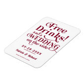 Magnet Flexible Boissons Gratuites Amusant Mariage Décontracté Enr (Côté Gauche)